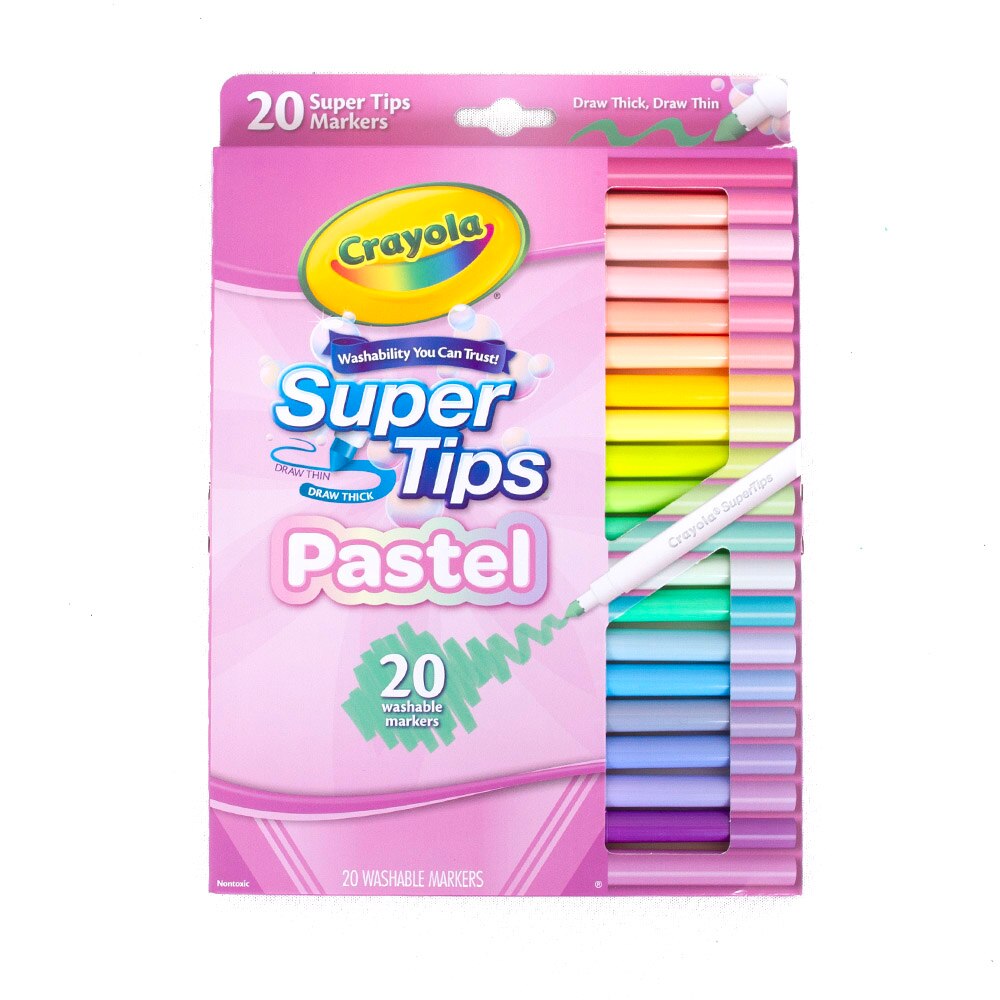 Crayola, Markers, Art & School, Washable, Pastel, 20 count, 836254